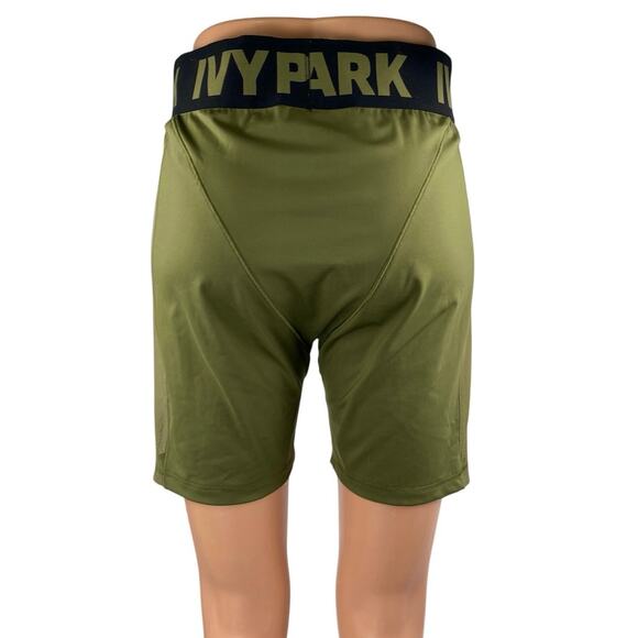 Adidas Ivy Park Peloton Women's Olive Green High Waisted Cycling Biker Shorts L - Picture 3 of 4